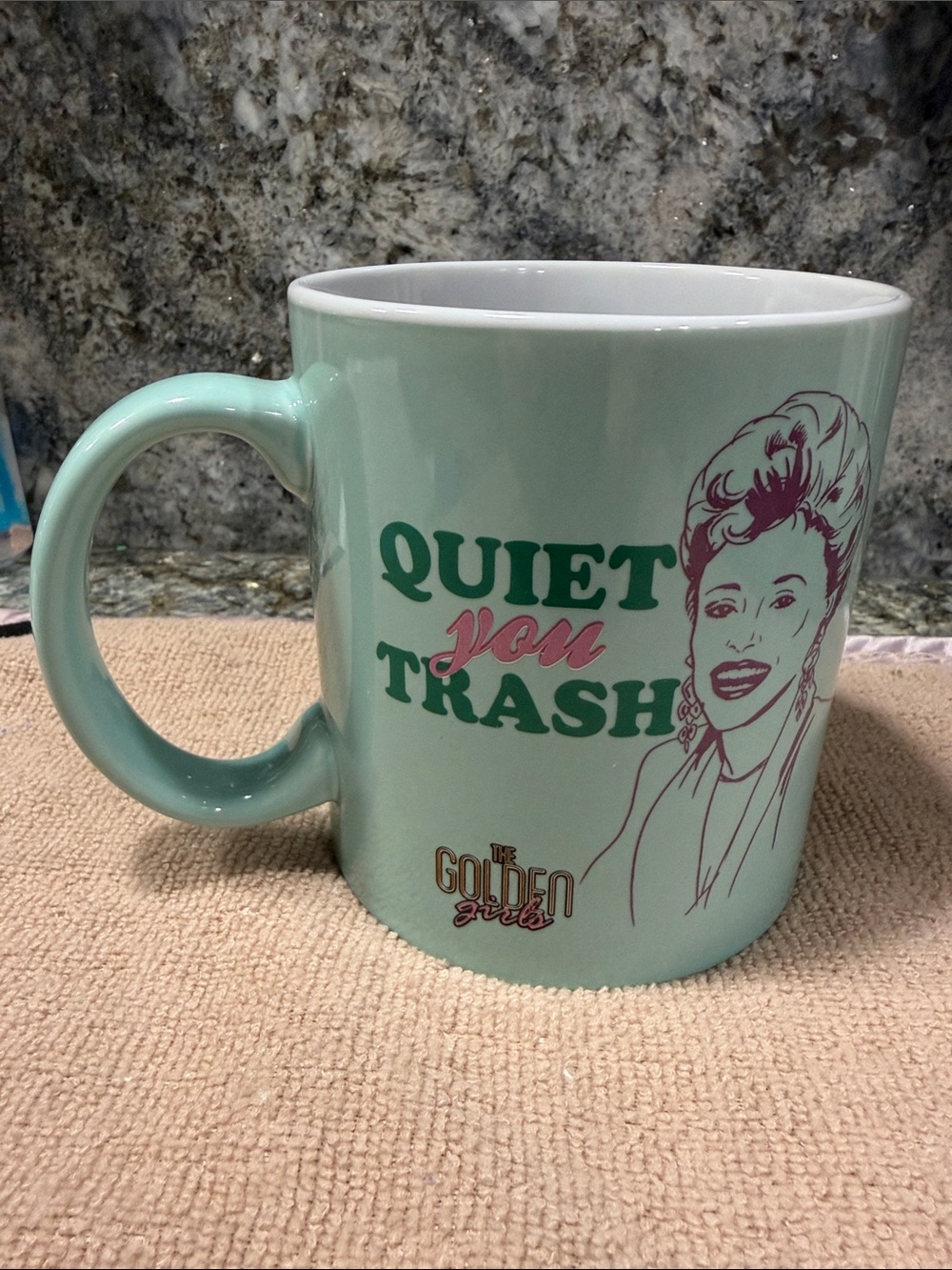 NWT The Golden Girls "Quiet You Trash" 20 oz Ceramic Coffee Mug Blanche